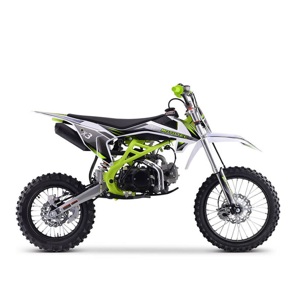 MOTOTEC X3 125CC 4-Stroke Green Gas-Powered Dirt Bike (95731462)