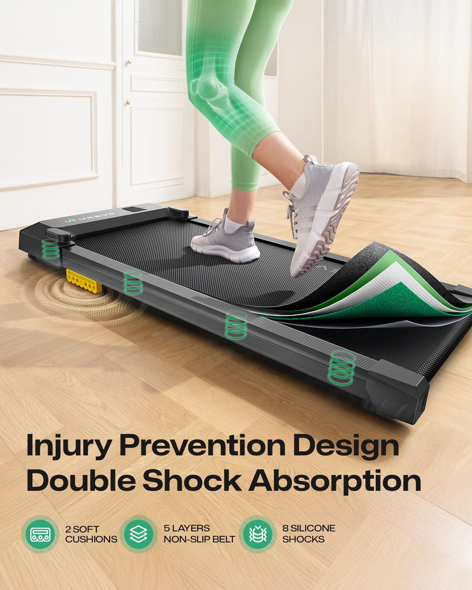 UREVO Smart Walking Pad, Compact Under Desk Treadmill