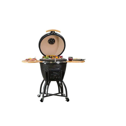 Grills 22 in. Kamado Pro Ceramic Charcoal Grill with Grill Cover