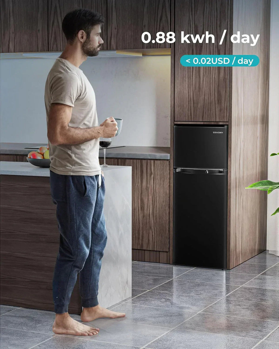 3.2 Cu.Ft Mini Fridge with Freezer 2-Door Compact Refrigerator for Bedroom, Dorm, Office or Apartment, Silver3.2 Cu.Ft Mini Fridge with Freezer 2-Door Compact Refrigerator for Bedroom, Dorm, Office or Apartment, Silver