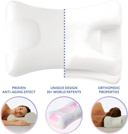 SLEEP & GLOW Omnia Anti-Aging Beauty Pillow, Adjustable Memory Foam
