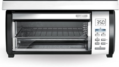 BLACK+DECKER SpaceMaker Under-Counter Toaster Oven, Digital Controls, Black/Stainless Steel, Fits 9 Pizza, TROS1000D