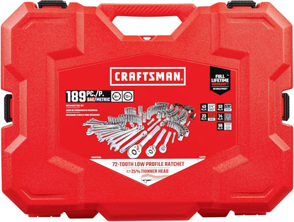 CRAFTSMAN Mechanics Tool Set, 1/4 and 3/8 Inch Drive, 189 Piece (CMMT12134)