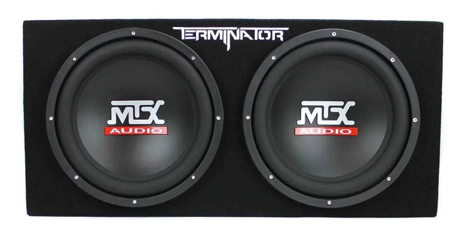 MTX 12" Dual Loaded Car Subwoofer w/Sub Box, Amplifier, & QPower Wiring Kit
