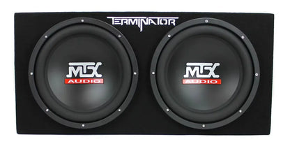MTX 12" Dual Loaded Car Subwoofer w/Sub Box, Amplifier, & QPower Wiring Kit