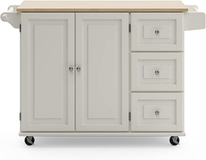 Homestyles Dolly Madison Mobile Kitchen Island Cart, Drop Leaf Breakfast Bar
