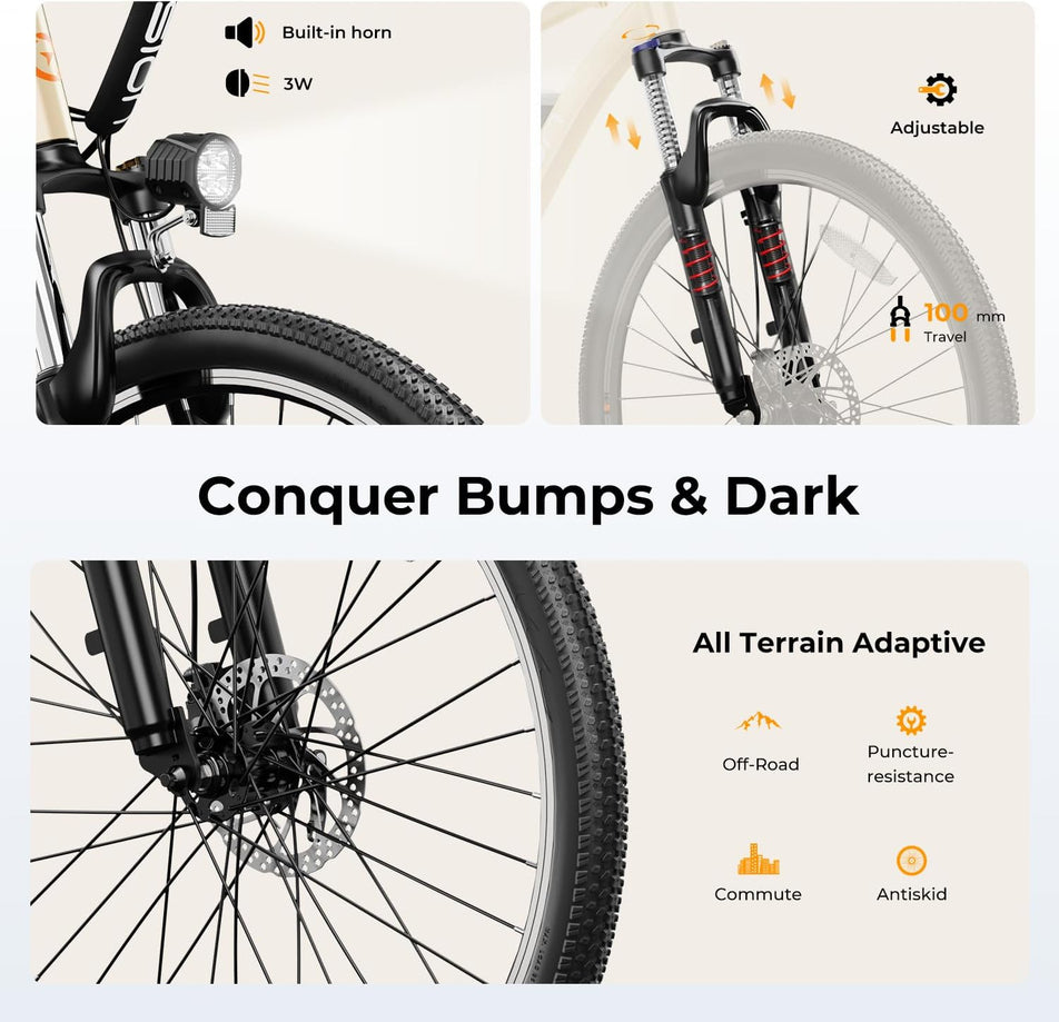 Eb5 Electric Bike 500W Motor 40Miles 20Mph