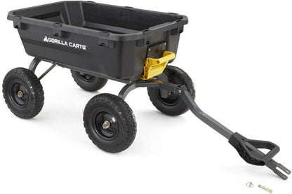 7GCG-NF Heavy-Duty Poly Dump Garden Cart with No-Flat Tires, 7 Cubic Feet, 1200-Pound Capacity, Black, Amazon Exclusive