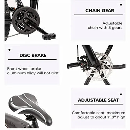 Outroad Folding Mountain Bike 26 Inch for Adult, 21-Speed Dual Suspension MTB Foldable Bicycle